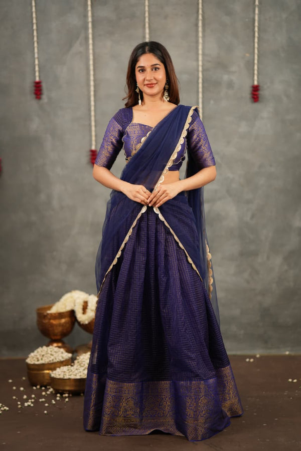DD966 - Pooja Premium Tissue Halfsaree