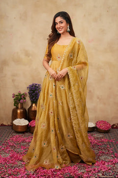 Ravina Premium Crush Tissue Anarkali - DD1037