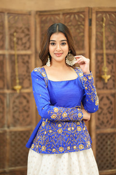 DD740 - Luna Series2 Premium Handwork peplum top with skirt