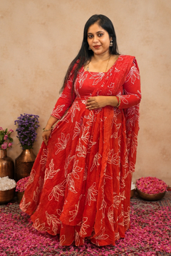 BLOOM MUL CHANDHERI BUDGET FRIENDLY ANARKALI - DD1041