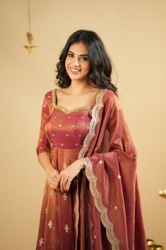 DD757 - Swasthika Series2 Premium Tissue Anarkali