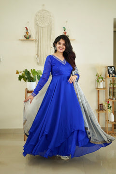 DD672 - Sakshi premium double layer anarkali