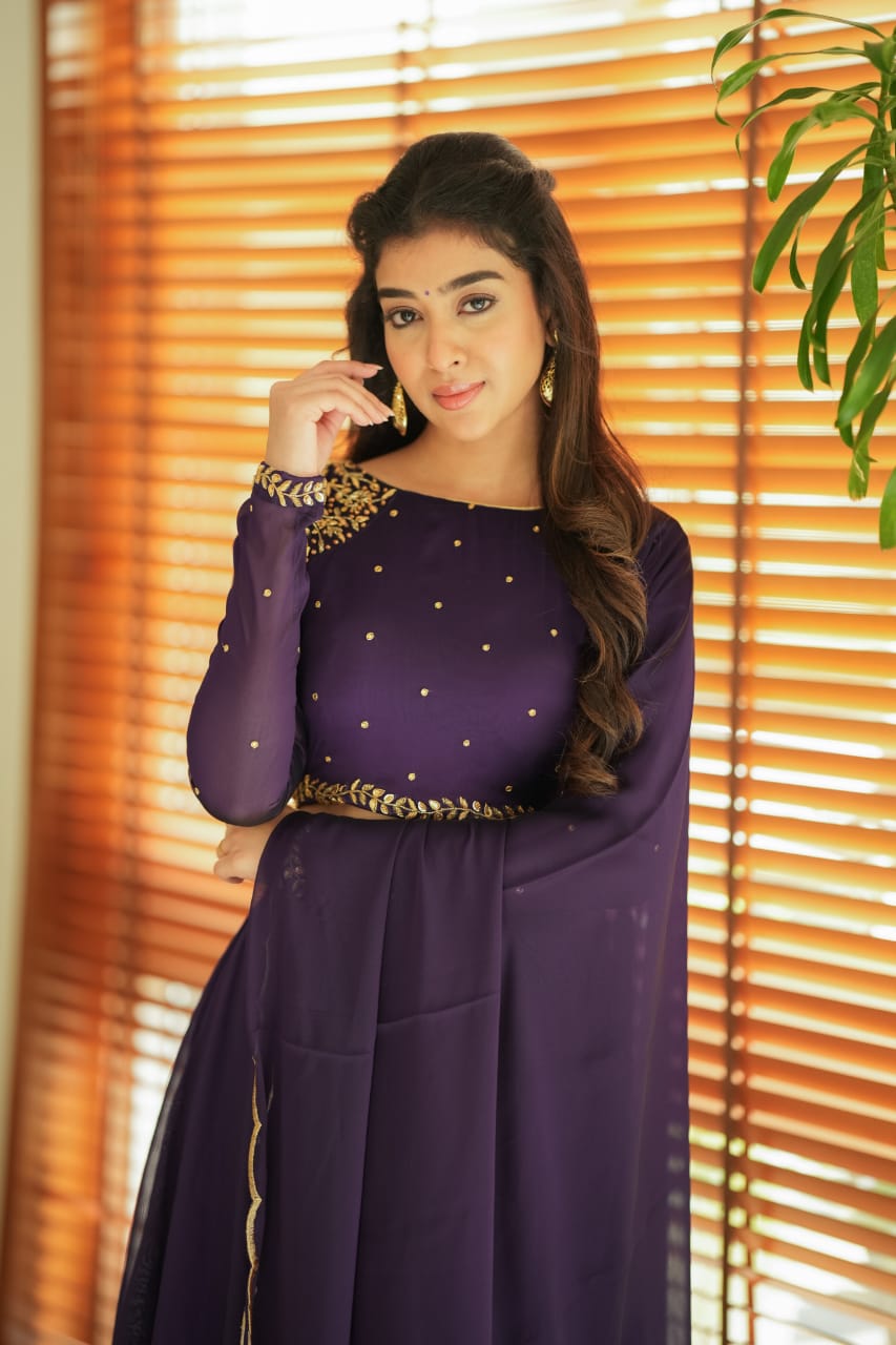 DD555 - Aashmika Violet designer Lehanga