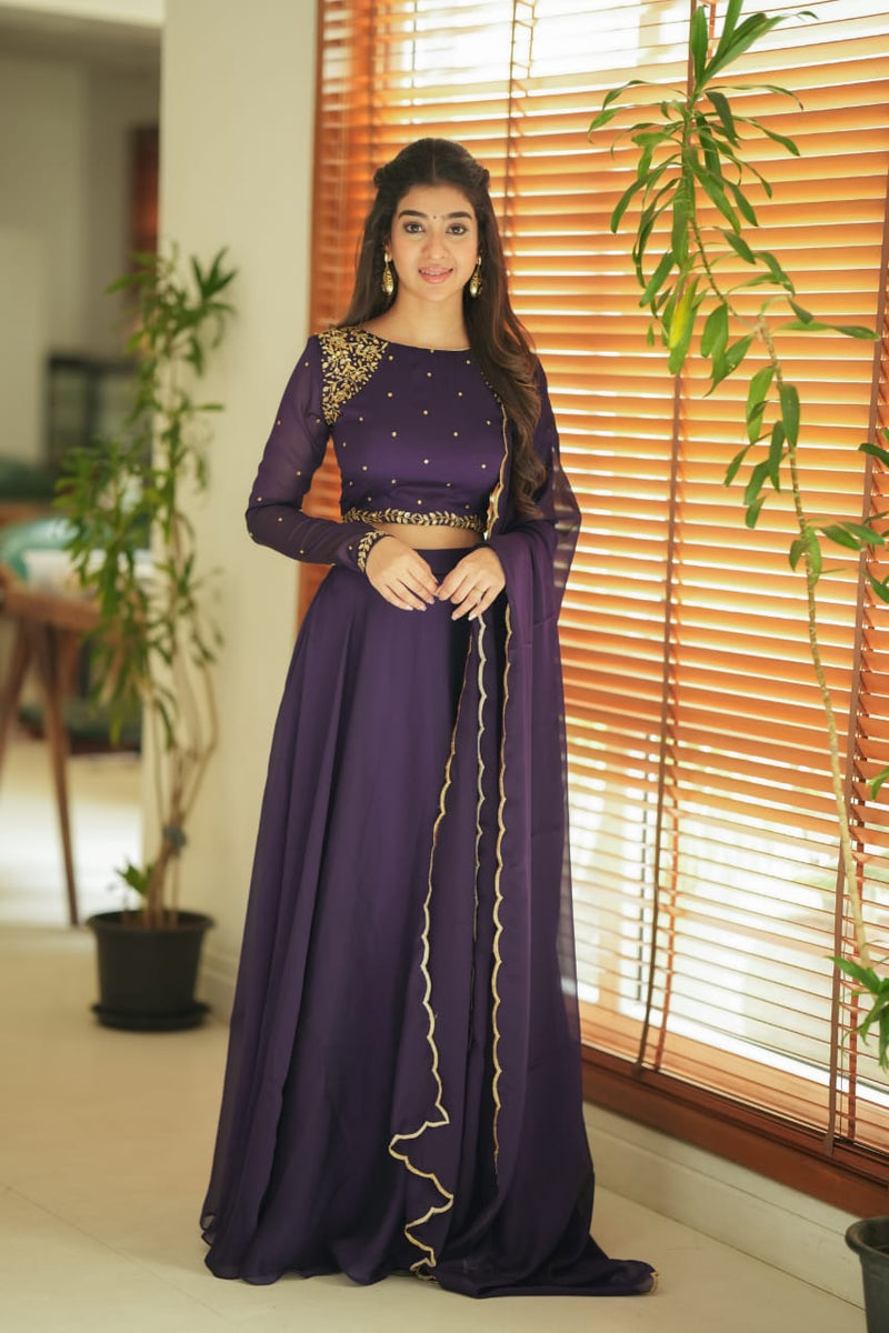 DD555 - Aashmika Violet designer Lehanga