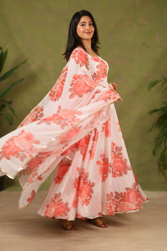 DD768 - Roja Floral Georgette Anarkali
