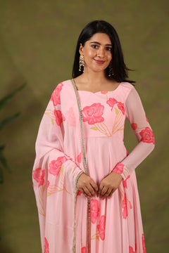 DD770 - Rosy Floral Anarkali