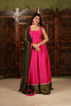 DD775 - Vedha Premium Raw Silk Anarkali