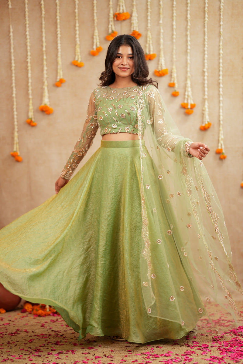 Thahini Premium Pearl Sequence Lehanga - DD1056