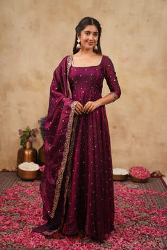 Ahana Series Premium Space Silk Anarkali - DD1064