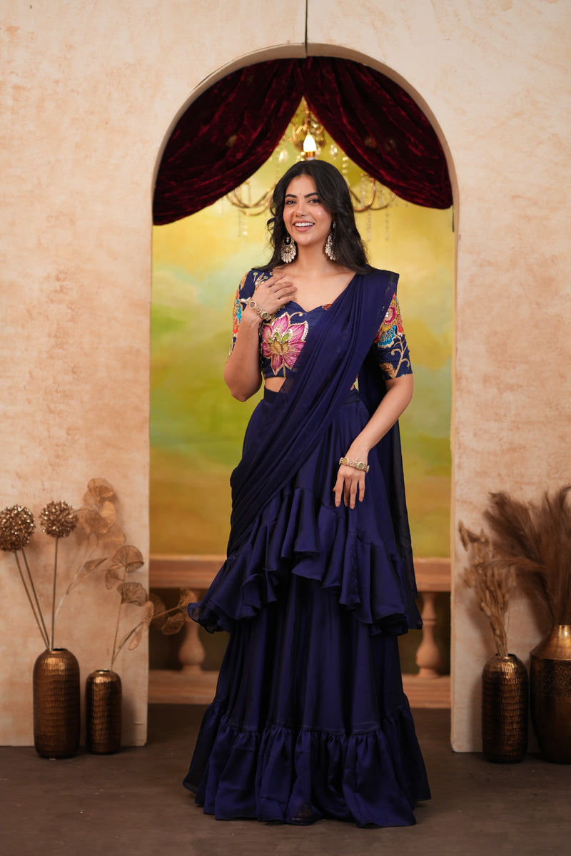 Nitya Premium Georgette Drapewear - DD1073