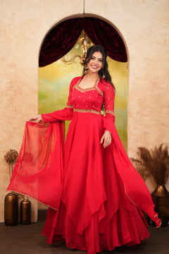 Saanvi Premium Designer Layer Anarkali - DD1074