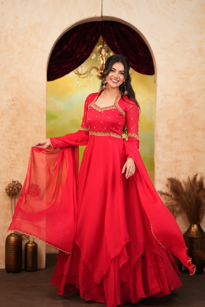 Saanvi Premium Designer Layer Anarkali - DD1074