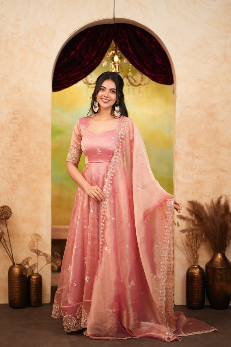 Prisha Premium Tissue Anarkali - DD1075