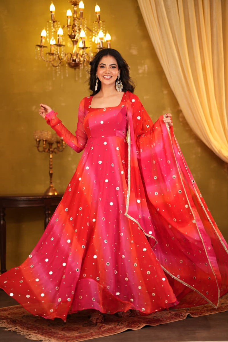 Krithanya Premium Bandhini Anarkali - DD1086