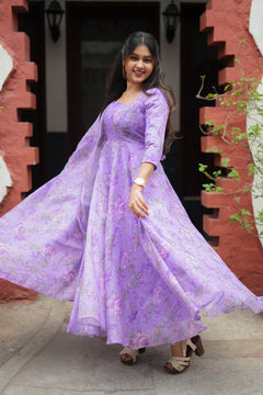 DD952 - Reena Elegant Printed Linen Dress Set