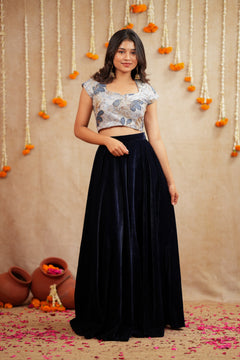 Anvitha Premium Designer Croptop and Skirt - DD1059