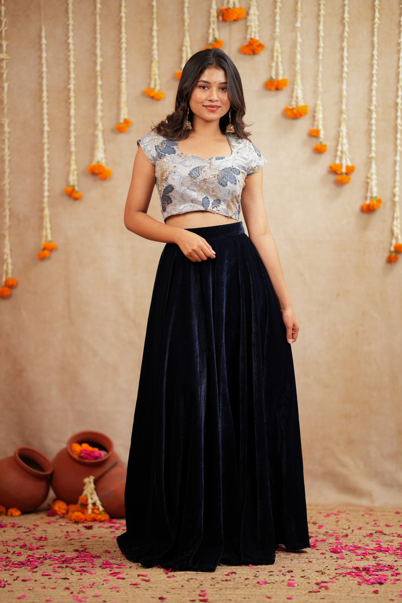 Anvitha Premium Designer Croptop and Skirt - DD1059