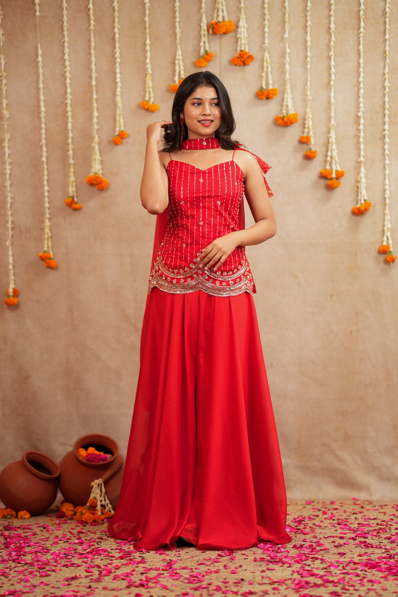 Zara Premium Sequence Sharara Set - DD1057