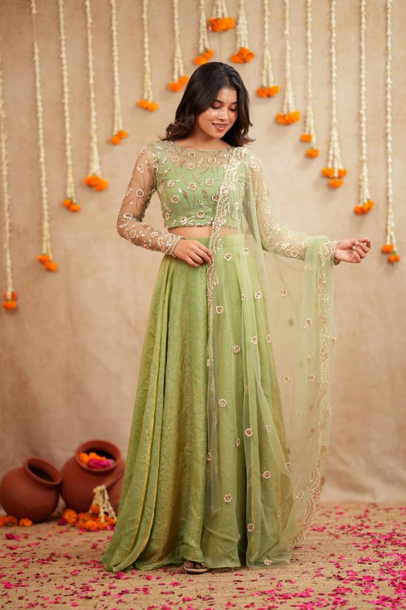 Thahini Premium Pearl Sequence Lehanga - DD1056