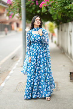 Esha Premium Floral Georgette Anarkali - DD1066