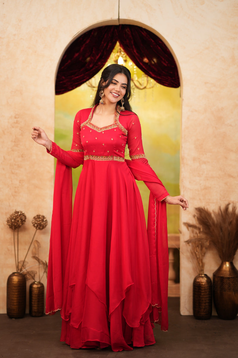 Saanvi Premium Designer Layer Anarkali - DD1074