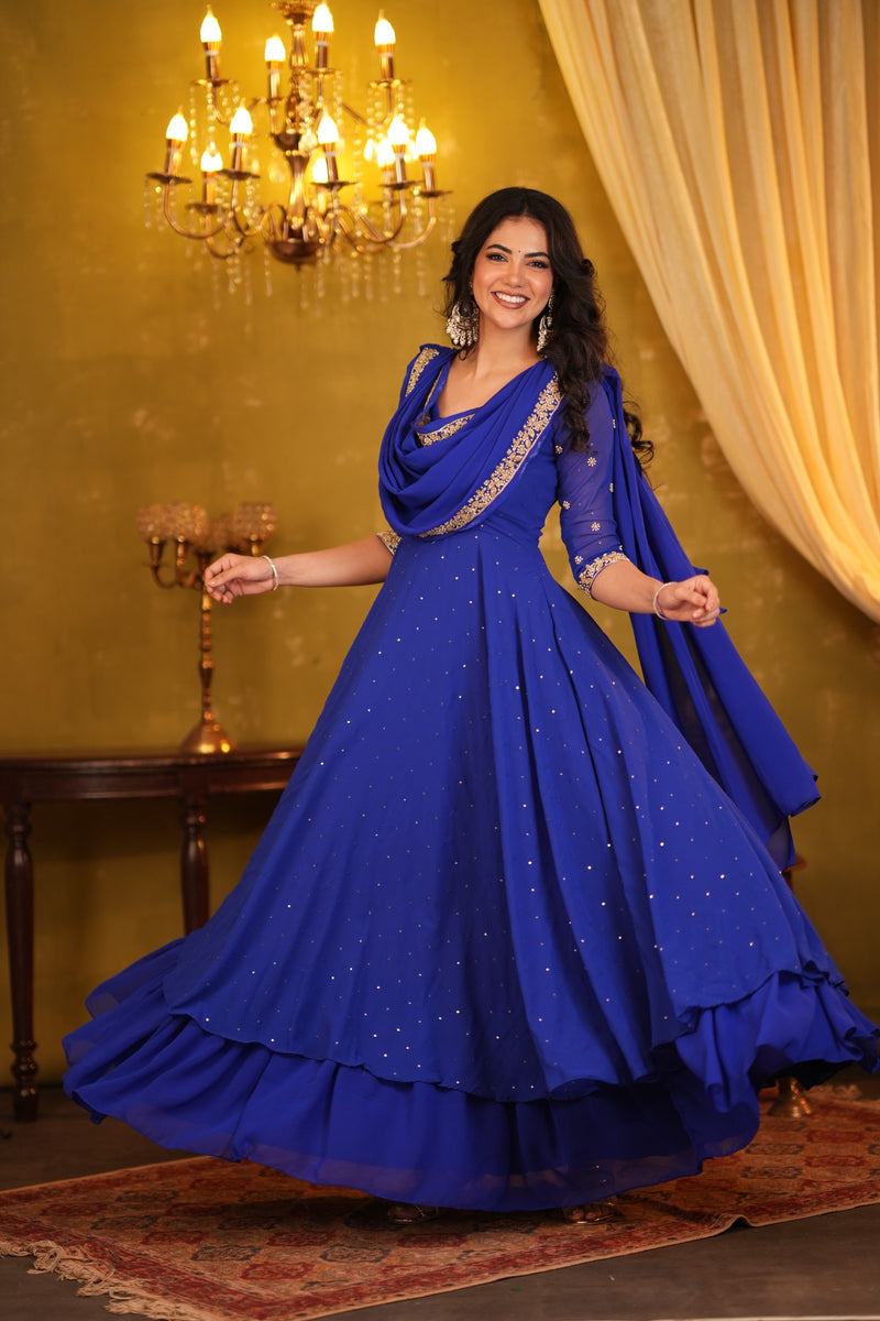 Yara - Premium Butti Georgeete Anarkali ( DD1090 )