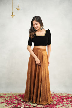 DD738 - Mirnalini Premium designer Croptop and Skirt