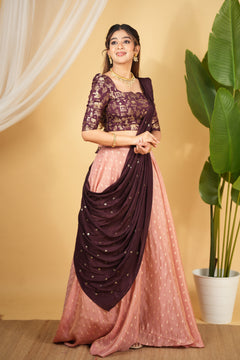 DD710 - MAHA Premium Banarasi cosmos silk lehanga